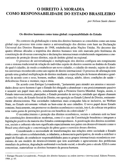 O Direito à Moradia como Responsabilidade do Estado Brasileiro